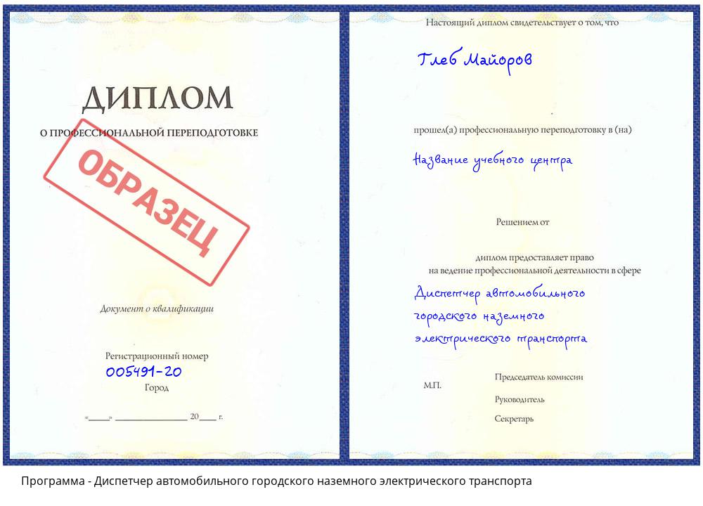 Диспетчер автомобильного городского наземного электрического транспорта Сочи