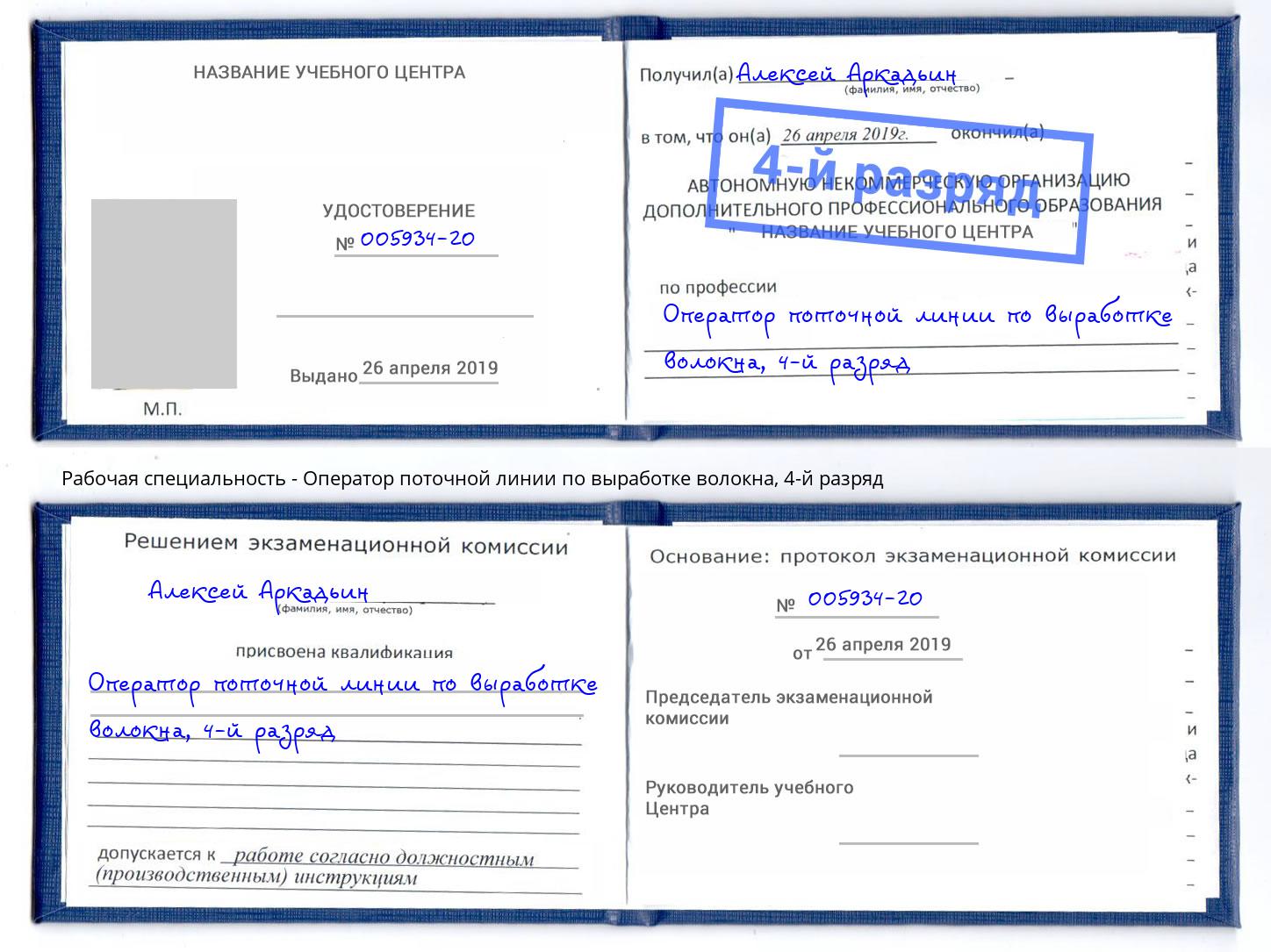 корочка 4-й разряд Оператор поточной линии по выработке волокна Сочи